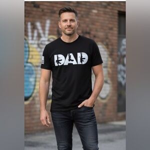 We The People Holster Black Patriotic T-Shirt, 100% USA grown cotton, logo, Med